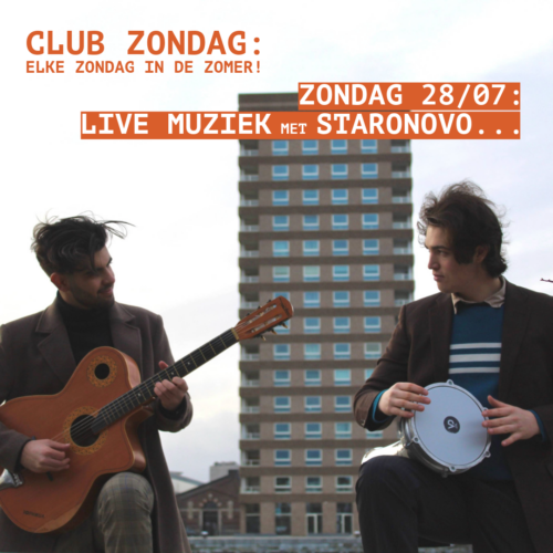 CLUB ZONDAG: LIVE MUZIEK met STARONOVO + DJ BENNY & DJ MITCH